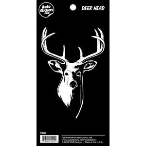 Deer head Sticker Vinyl Decal cup car Black White 5.25" Truck Window Bumper Buck